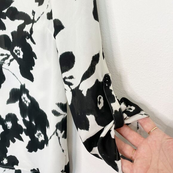 Daniel Rainn Blouse Woman’s Medium Koda Split Neck Floral Tunic Tab Sleeve - Picture 5 of 11